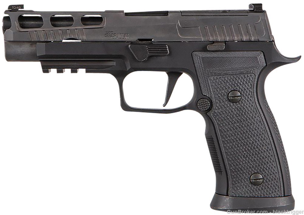Sig P320 AXG Pro 9mm 4.7" 17+1 Hogue G10 Grips Black Optic Ready Pro Cut NS-img-3