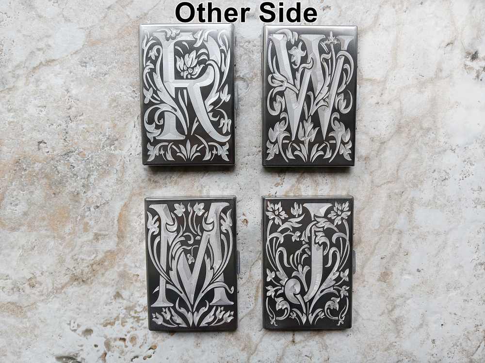 Card Holder Wallet RFID I Love You Stainless Steel Case Floral Monogram 1-8-img-3