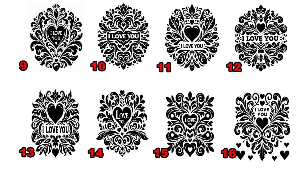 Card Holder Wallet RFID I Love You Engraved St Steel Case Floral Mono 9-16-img-1