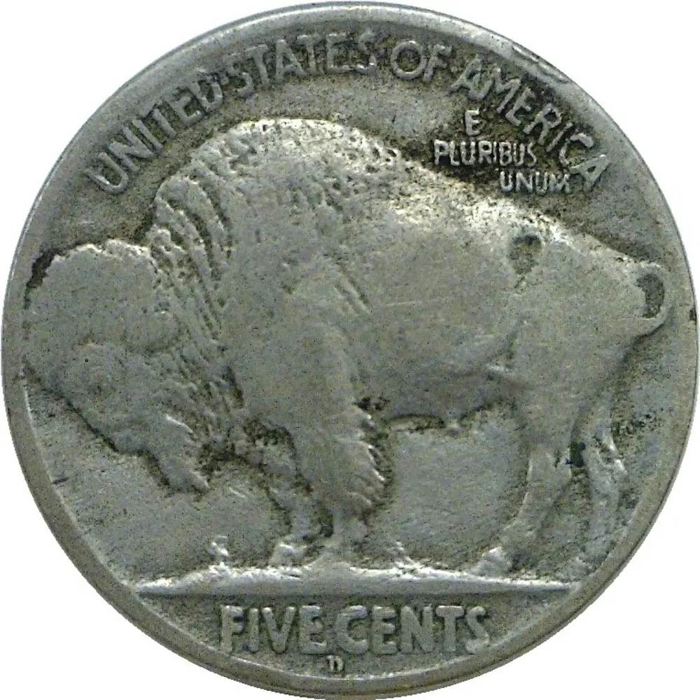 WW1 WWI 1917 5 Cent Buffalo Nickel Coin-img-1
