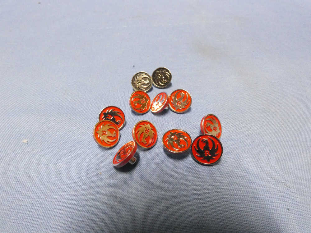 12-FACTORY OEM RUGER RED & BLACK MEDALLIONS -img-0