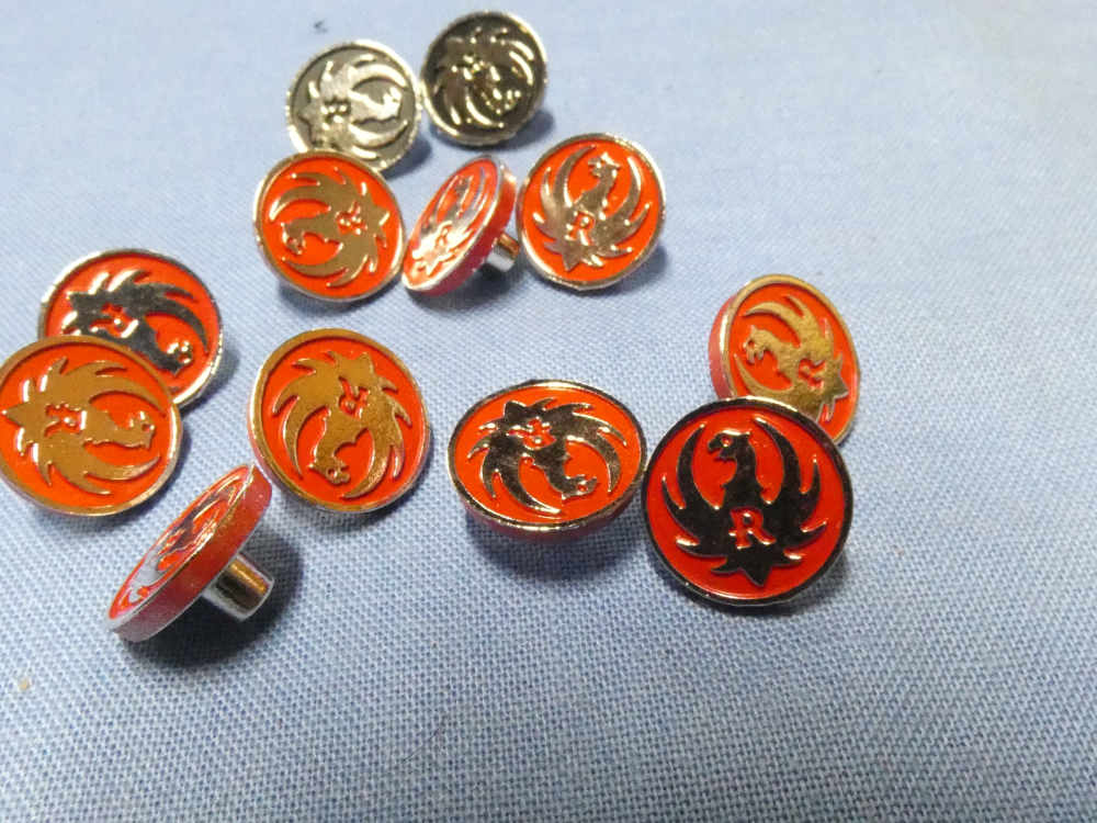 12-FACTORY OEM RUGER RED & BLACK MEDALLIONS -img-1