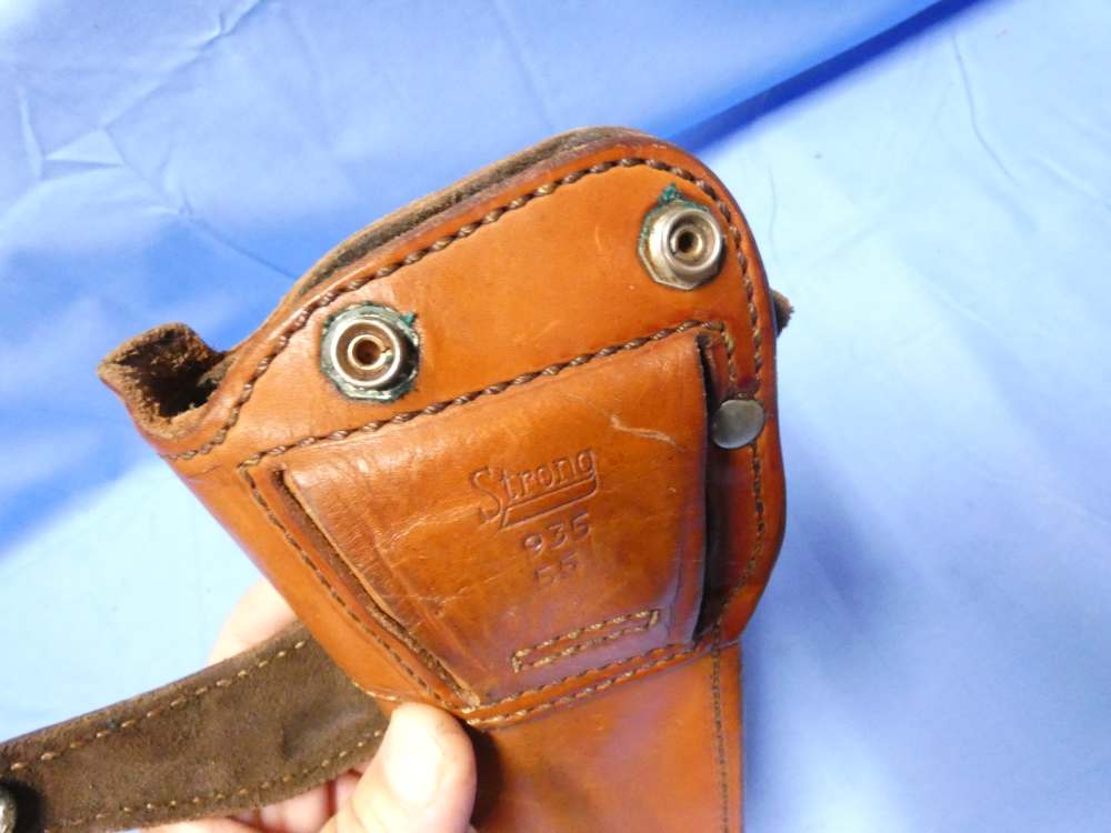 STRONG LEATHER HOLSTER FOR LARGE FRAME 4" DA REVOLVER S&W COLT 935 55-img-4