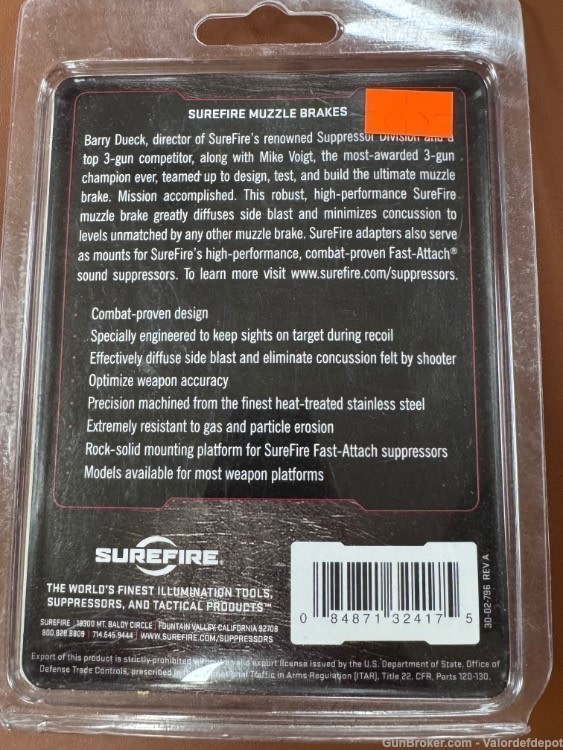 SureFire Muzzle Brake SFMB-338-3/4-24 Caliber 338-img-1