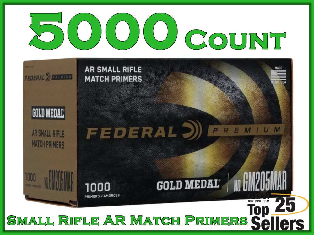 Federal Gold Medal Small Rifle AR Match Primers GM205MAR 5000ct-img-0