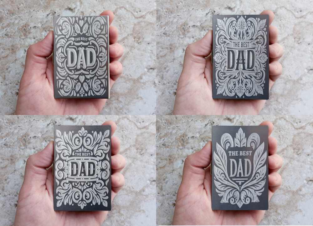 Card Holder Wallet RFID Fathers Day Dad St Steel Case Floral Monogram 1-8-img-0