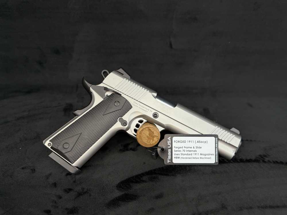 New! Tisas 1911 Duty SS45 5" Barrel .45ACP Semi Automatic 7+1 Cap. 2 Mags-img-1