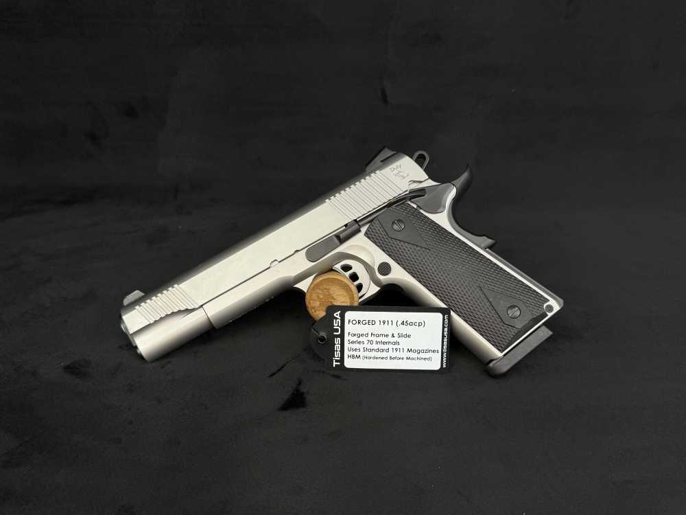 New! Tisas 1911 Duty SS45 5" Barrel .45ACP Semi Automatic 7+1 Cap. 2 Mags-img-3