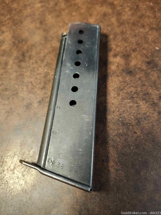 Original Walther P-38 8rd Pistol Magazine, Blued, 3/58 Production (DH188)-img-1