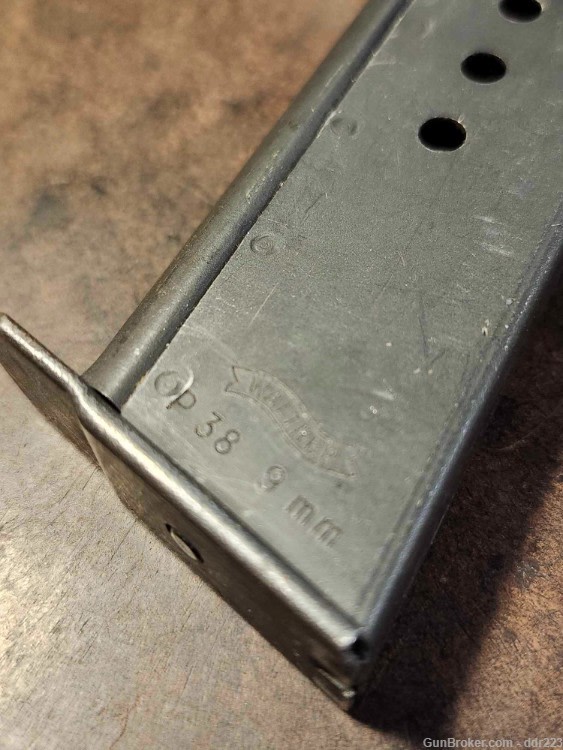 Original Walther P-38 8rd Pistol Magazine, Blued, 3/58 Production (DH188)-img-7