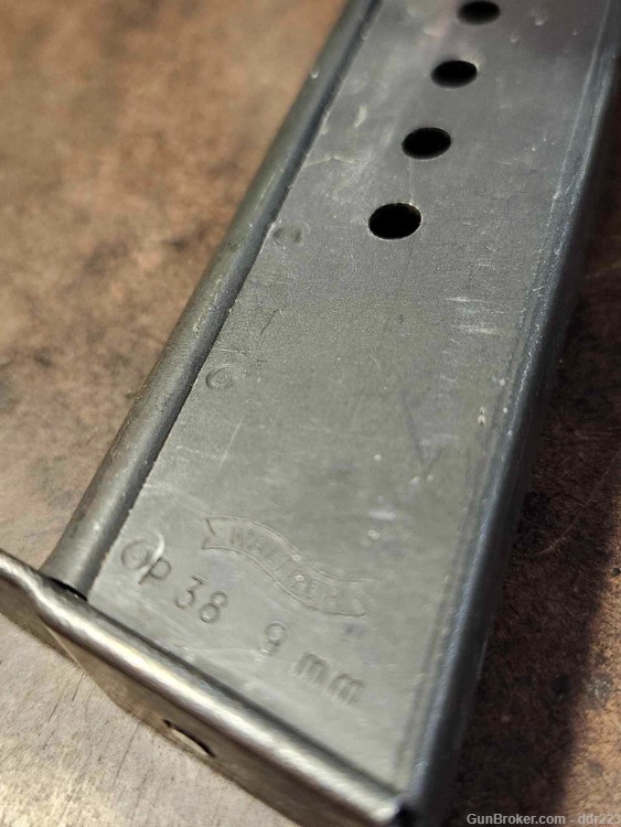 Original Walther P-38 8rd Pistol Magazine, Blued, 3/58 Production (DH188)-img-3