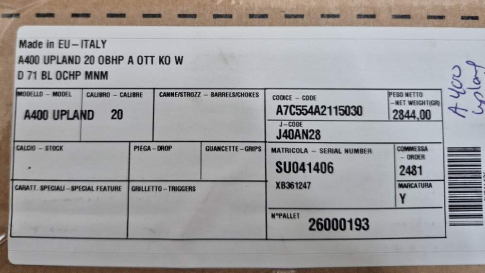 NIB BERETTA A400 UPLAND KO 20GA 28" BOX-img-15
