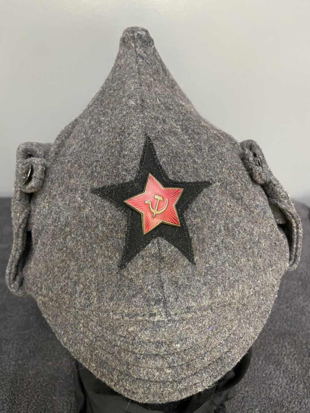 RARE ORIGINAL Early Soviet Russian Army m1935 Budenovka UNISSUED-img-2