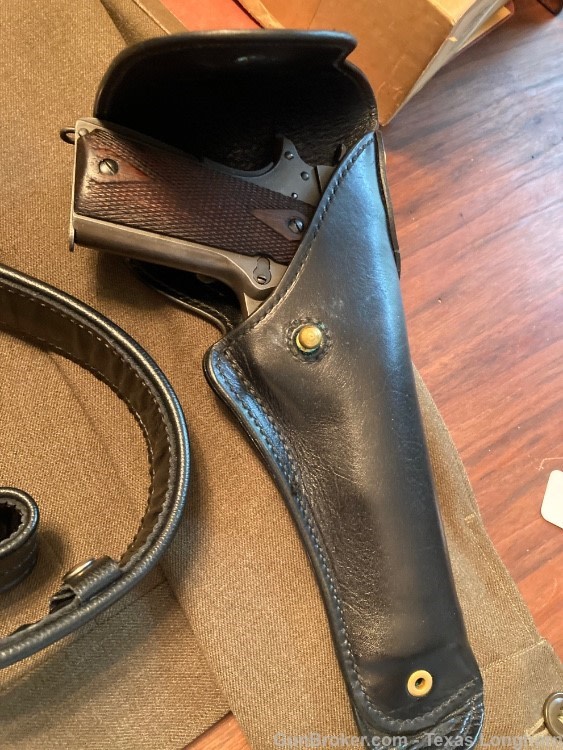 Colt M1903 32 WW2 General Holster Belt Rig and WW1 Colt M1911 45 Provenance-img-83