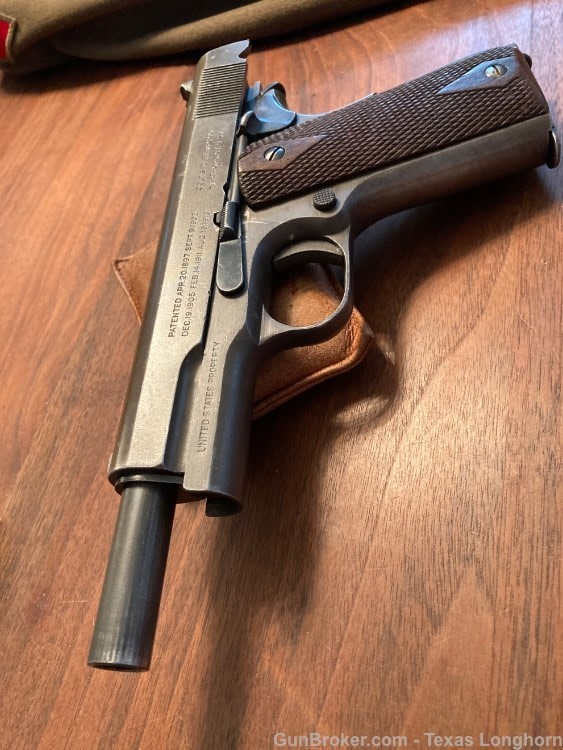 Colt M1903 32 WW2 General Holster Belt Rig and WW1 Colt M1911 45 Provenance-img-94