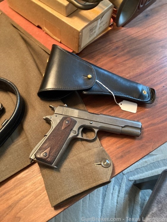 Colt M1903 32 WW2 General Holster Belt Rig and WW1 Colt M1911 45 Provenance-img-68
