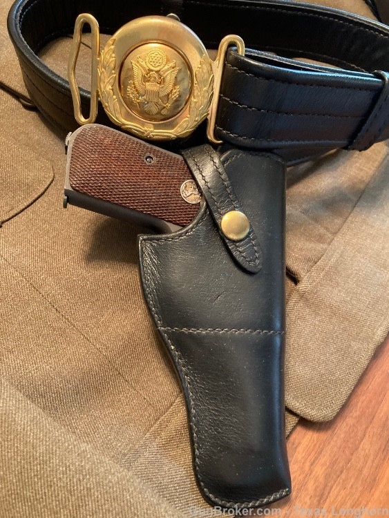 Colt M1903 32 WW2 General Holster Belt Rig and WW1 Colt M1911 45 Provenance-img-81