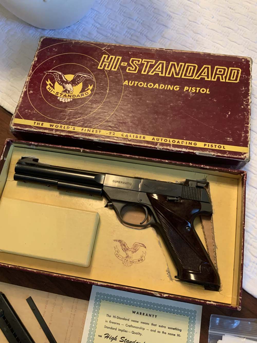 High Hi Standard *SUPERMATIC* Model S-101 .22 LR Pistol Mint-NIB 1955 98%+-img-1