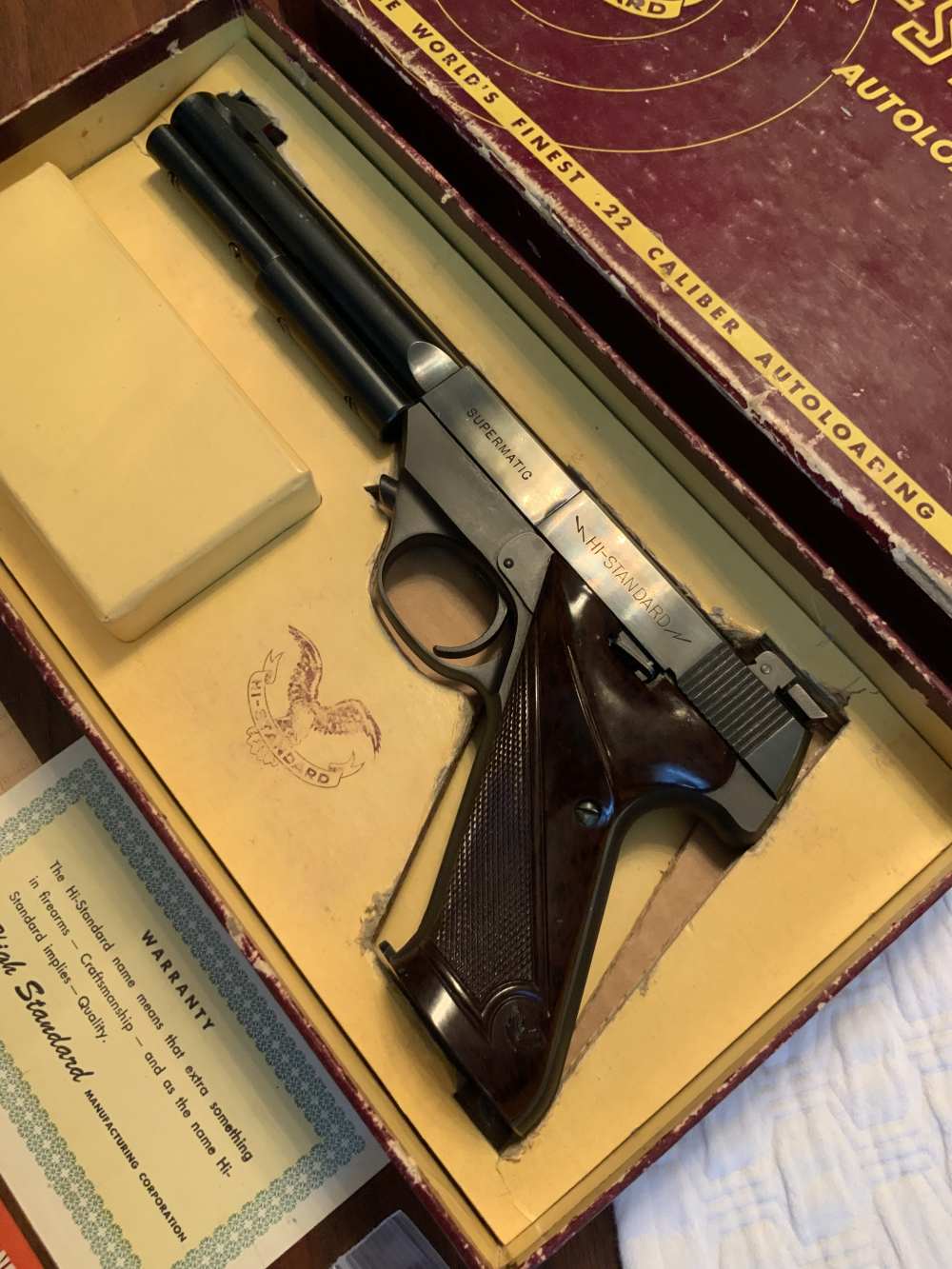 High Hi Standard *SUPERMATIC* Model S-101 .22 LR Pistol Mint-NIB 1955 98%+-img-3
