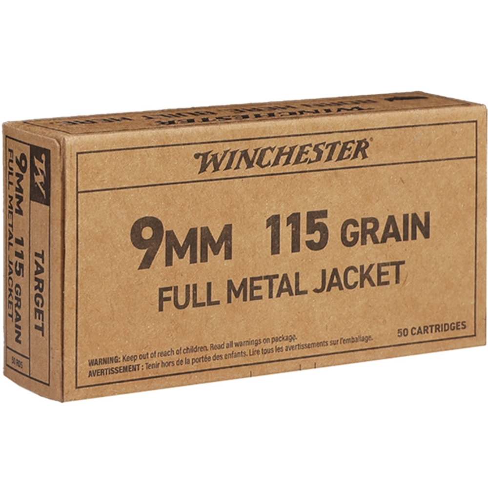 50 Rounds Winchester 9mm Ammo 115 grain FMJ 9-img-0
