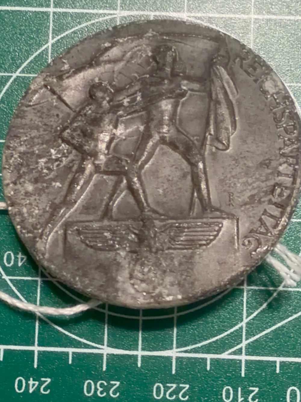 1938 German Reichsparteitag Nuremberg Tinnie Badge M9/7 Foerster Barth-img-0