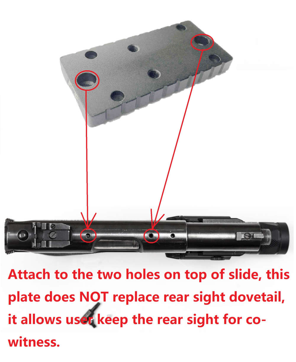 Ruger Mark I,II,III 22/45 Red Dot Optics Mount Plate FOR RMSc/DDP Footprint-img-0
