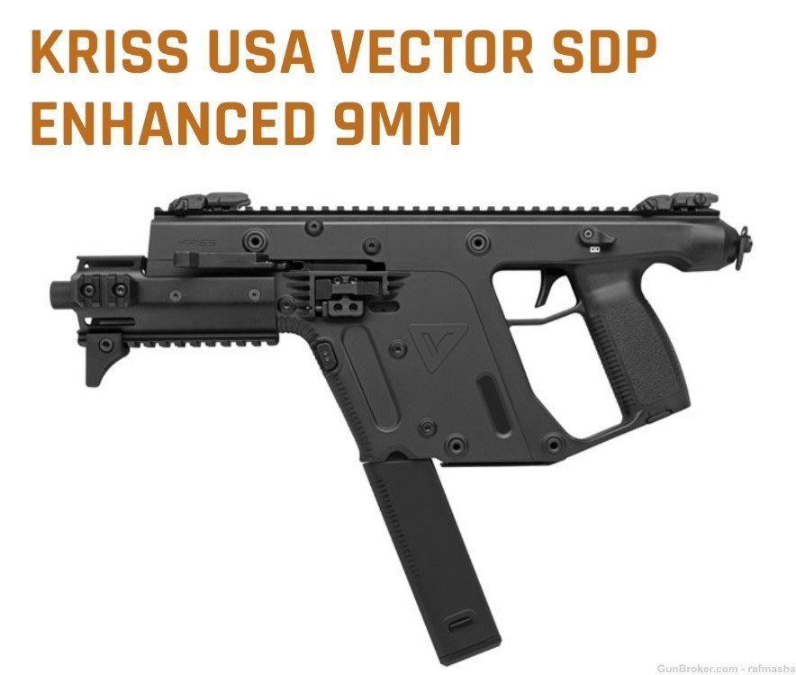 Kriss USA Vector SDP Enhanced G2 9mm 40+1 6.50” Black -img-0