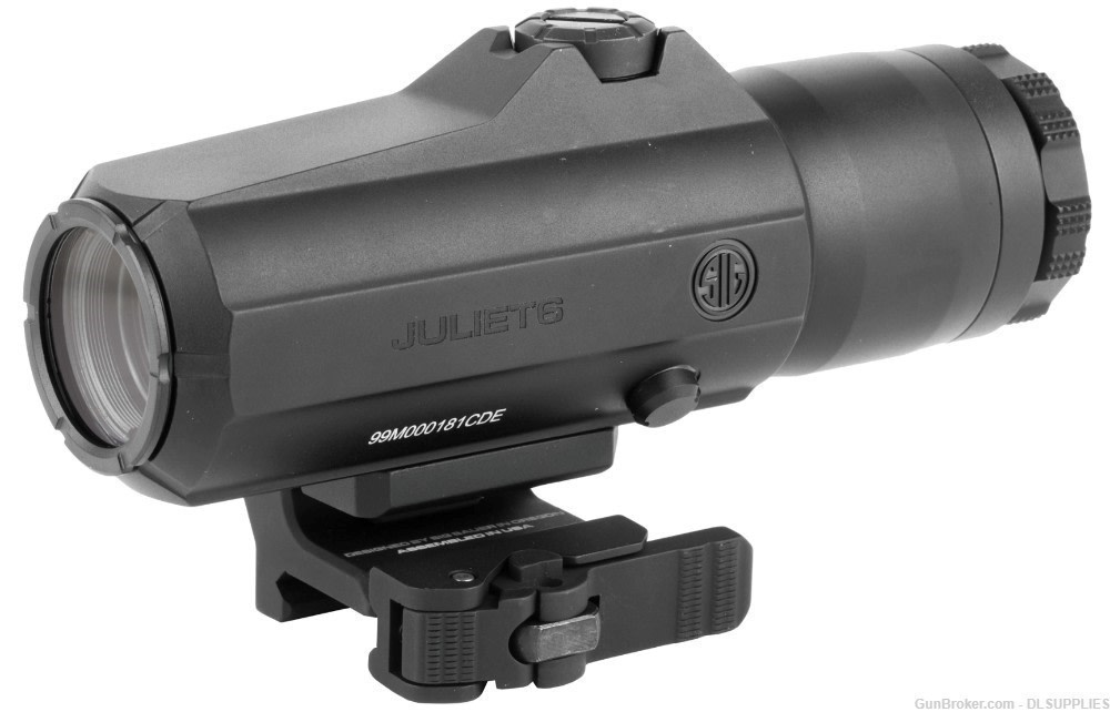 SIG SAUER JULIET6 MAGNIFIER 6X24MM POWERCAM QR MOUNT SPACERS BLACK FINISH-img-0