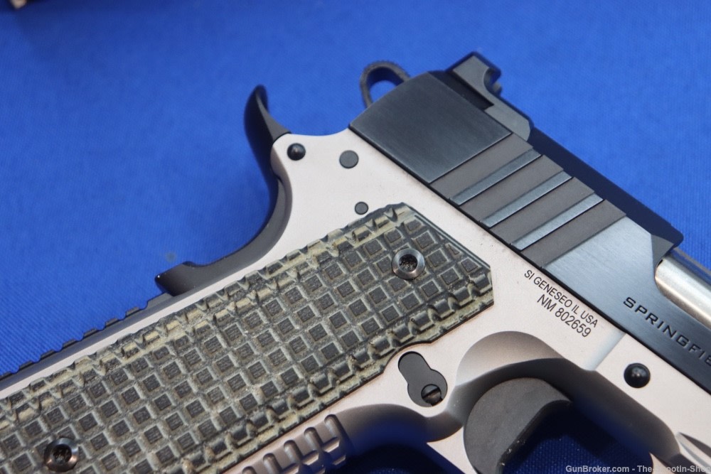 Springfield Armory Model Emissary 1911 Pistol 9MM 5" Stainless 2-TONE RAIL-img-8