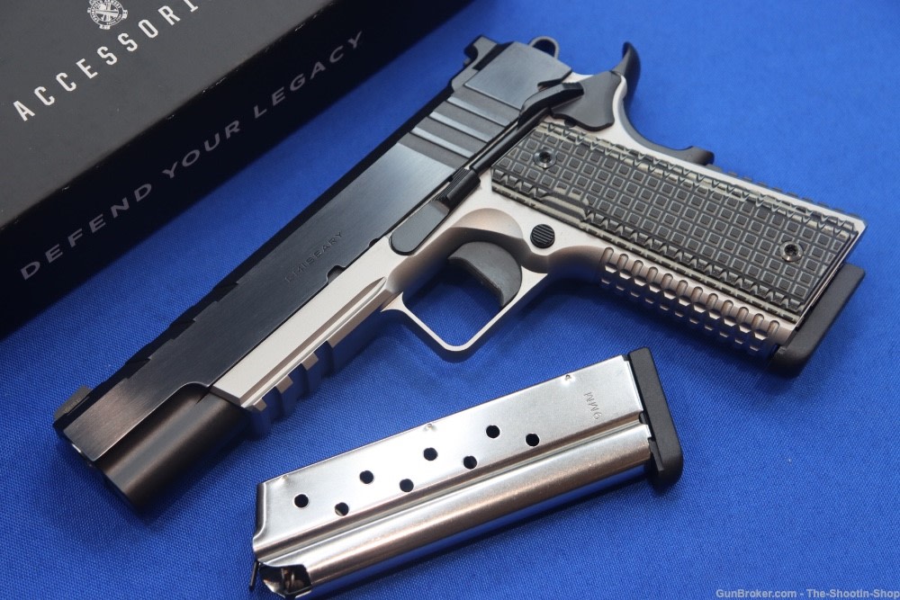 Springfield Armory Model Emissary 1911 Pistol 9MM 5" Stainless 2-TONE RAIL-img-1