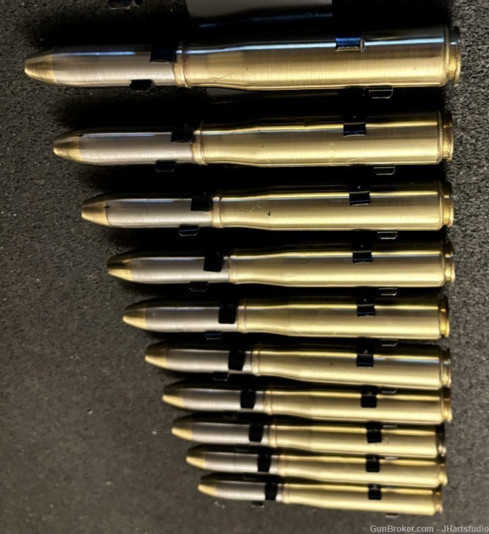 20mm Oerlikon brass case with 20mm steel 11 round clip (ten round clipped) -img-3