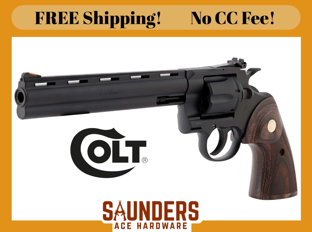COLT PYTHON Revolver 357 Magnum 8" Vent Rib Barrel Adjustable Rear Sight 6R-img-0