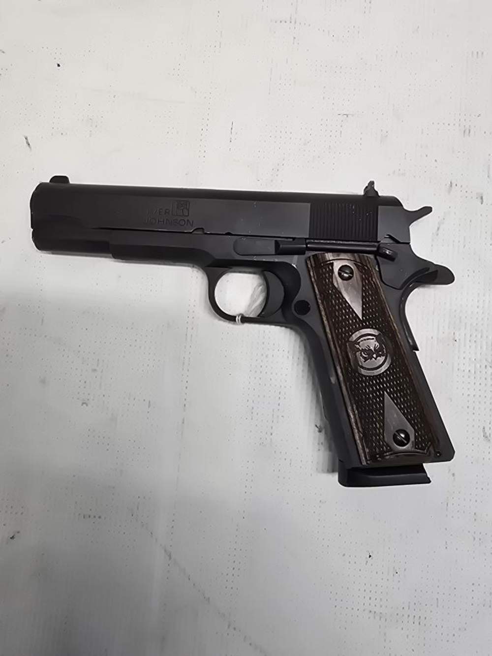 Iver Johnson 1911A1 45 Auto w/ 1 Mag, Wood Grips-img-0