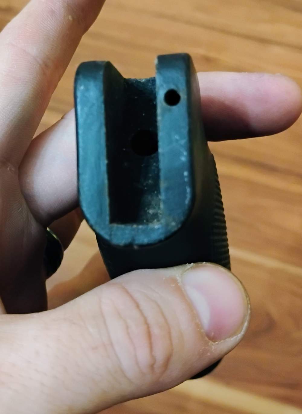 A1 Style AR-15 Black Grip Less Hardware - Worn Checkered-img-3