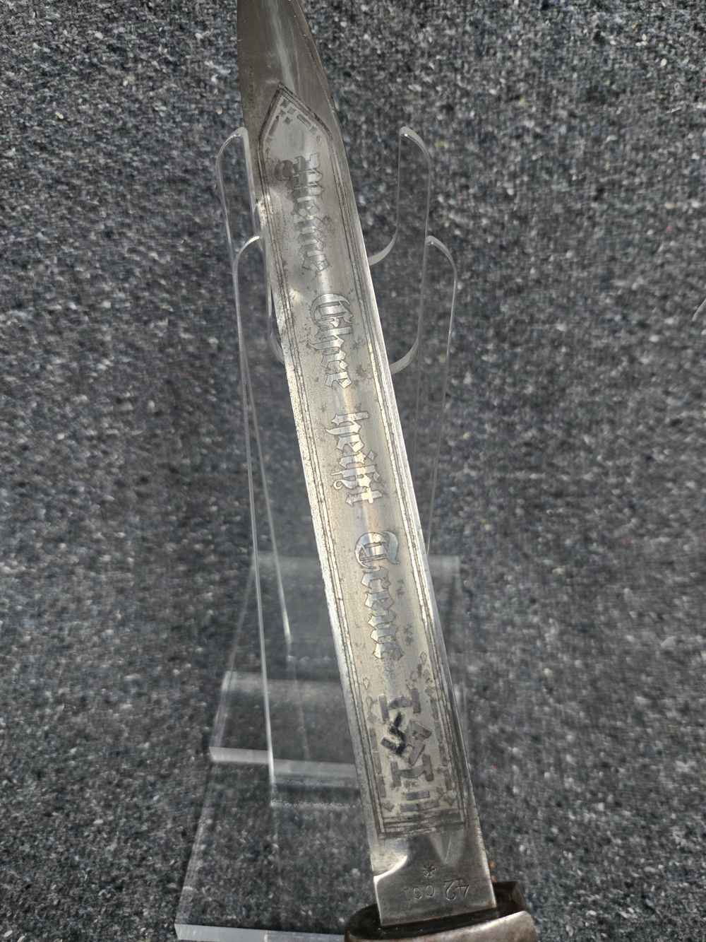 Post-War Etched WWII K98k Bayonet w/ SS Motto and 1st Waffen SS Division-img-0