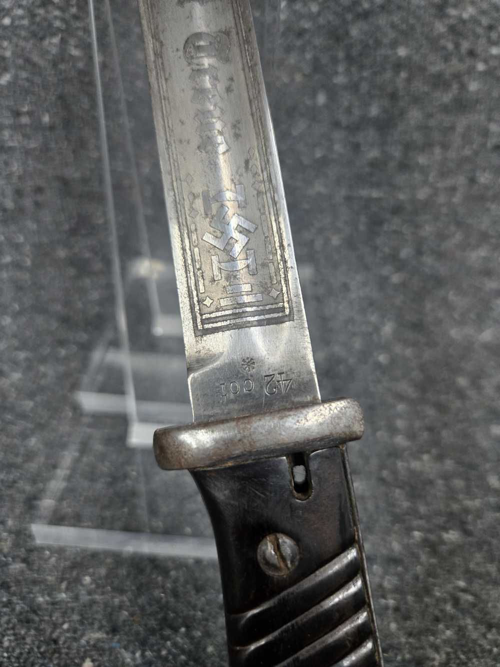 Post-War Etched WWII K98k Bayonet w/ SS Motto and 1st Waffen SS Division-img-7