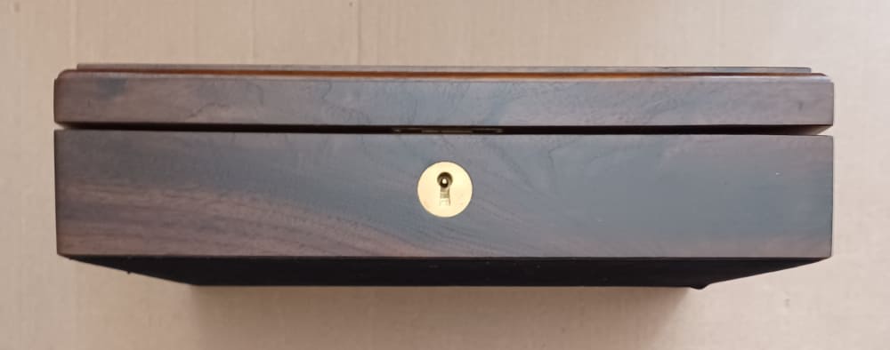Walnut & Glass Top Presentation Display Case-img-1