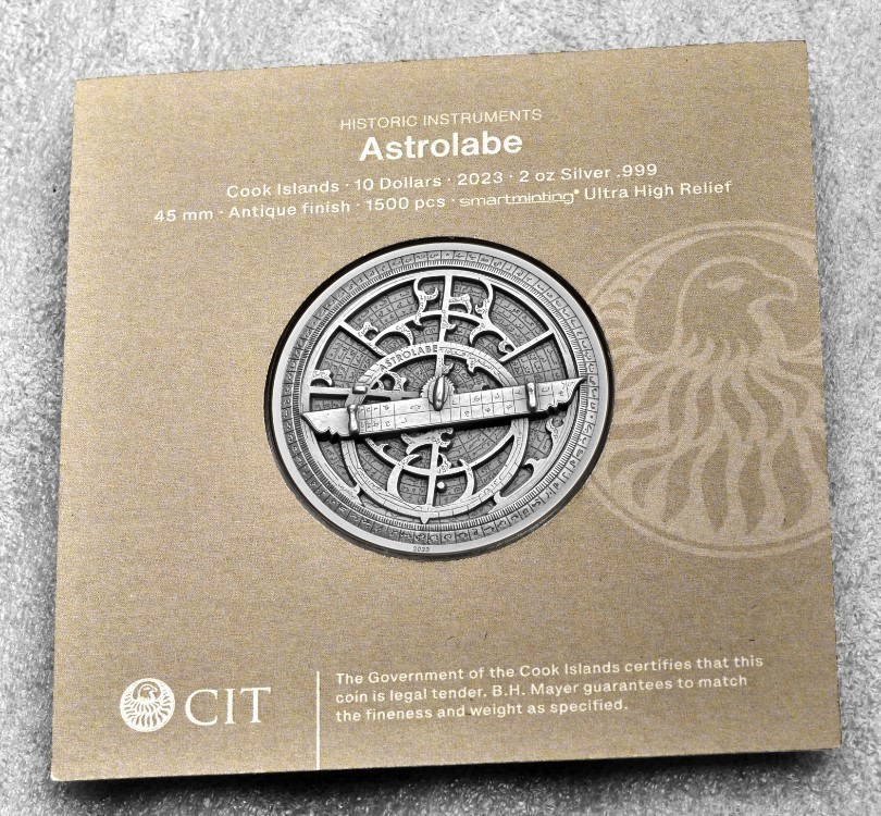 2023 - ASTROLABE - Historical Instruments 2oz silver coin-img-3