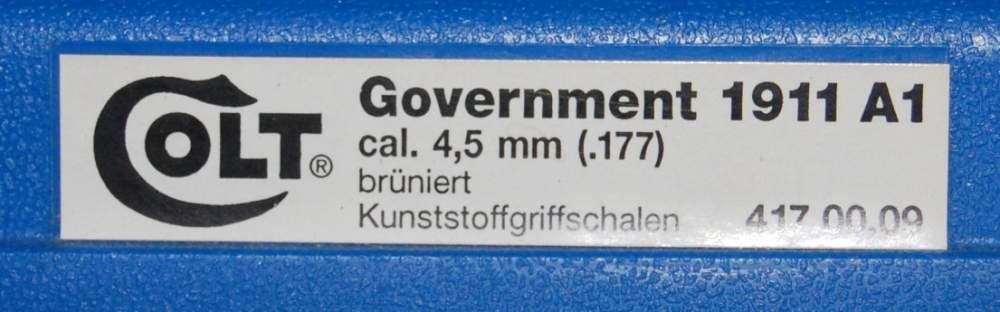 Colt Government Model 1911 A1 Repeating Air Pistol .177 Caliber w/ Box-img-3