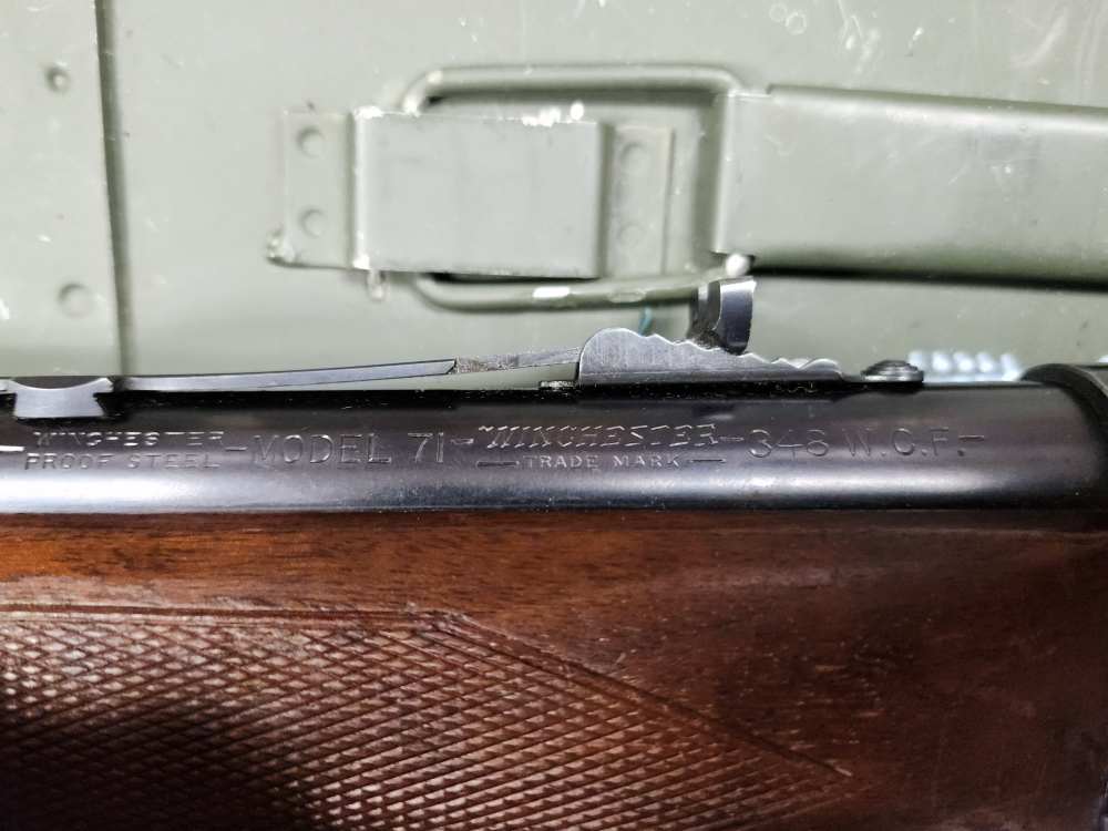 Winchester Model 71 Special Rifle / Deluxe – .348 W.C.F. – 1936 Long Tang –-img-17