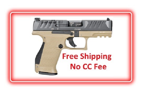 Walther 2858444 PDP Compact Optic Ready 9mm 4" 15+1 Black Slide Tan Frame  -img-0
