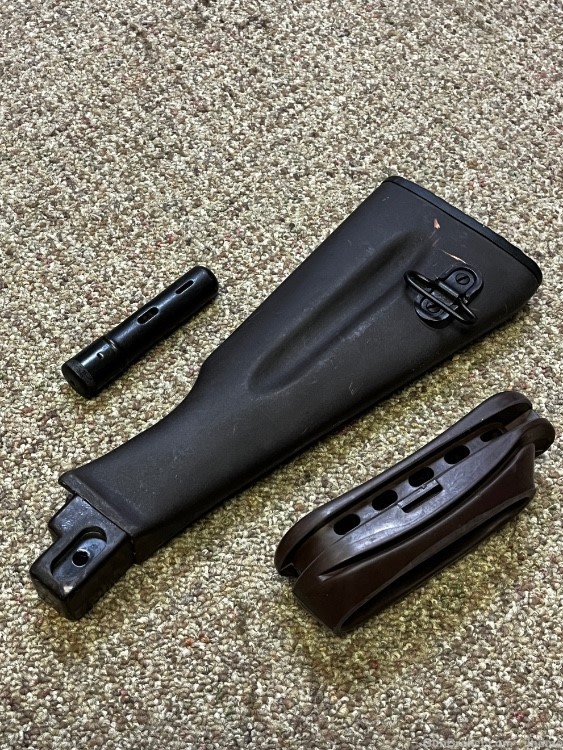 NOS Russian Izhmash plum stock with flecks and butt pad ak74 undrilled -img-0