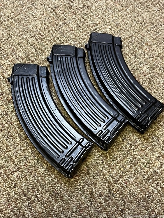 3 x Polish 30rd 7.62x39 mags + pouch magazine fb radom ribbed -img-1