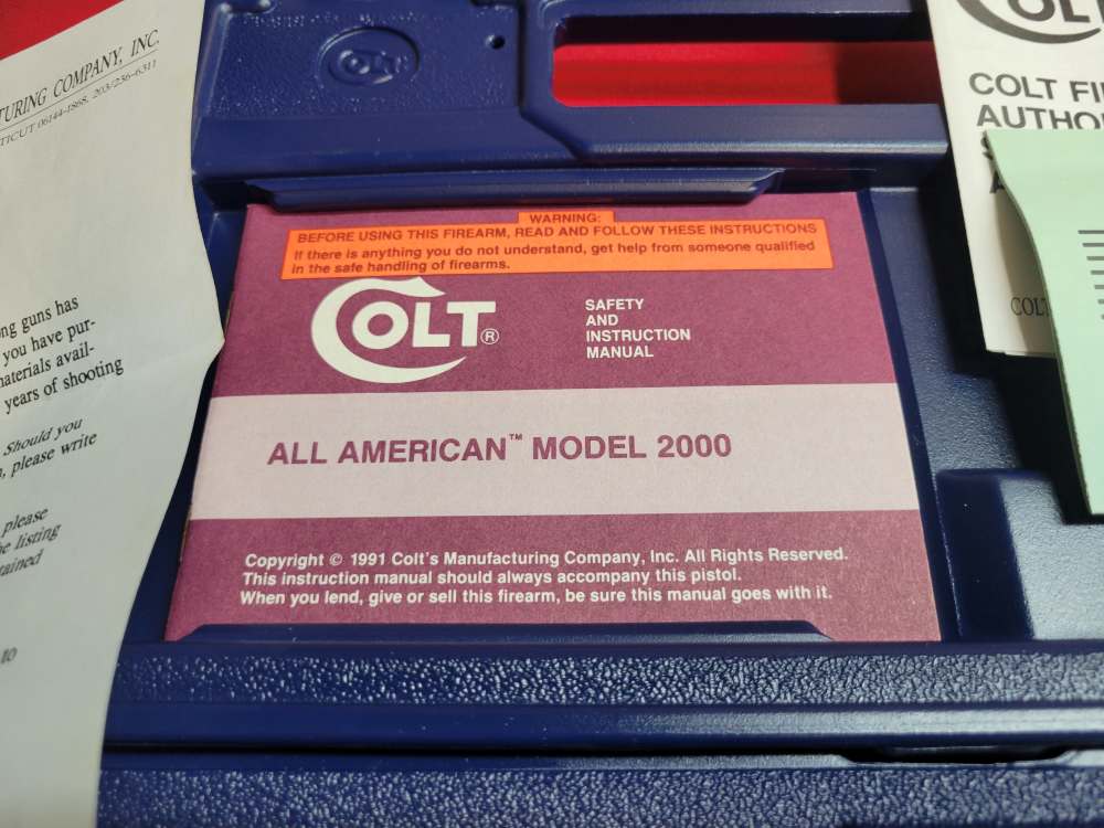 Colt All American 2000 4.5" 9mm As New Factory Letter Complete Pkg-img-23