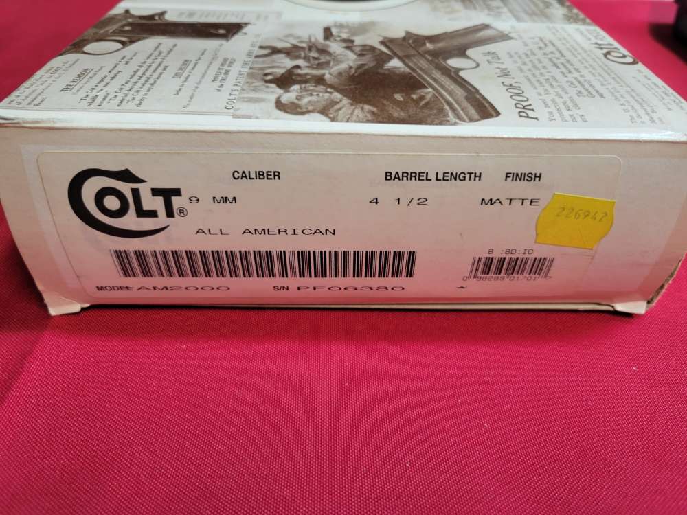Colt All American 2000 4.5" 9mm As New Factory Letter Complete Pkg-img-27