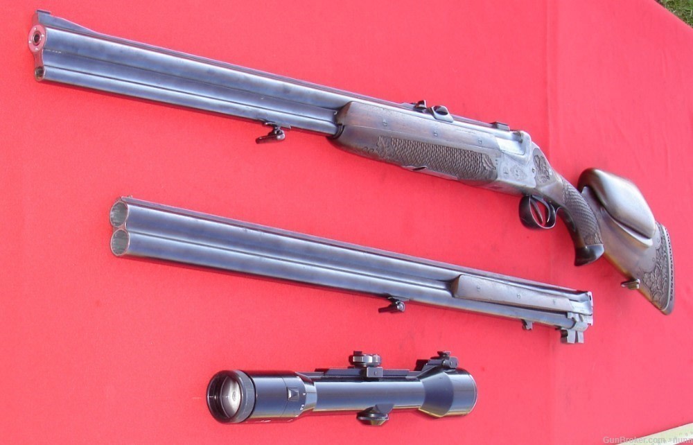 Merkel Combination Gun, Two Barrel Set, 7X65R, .22 Hornet, 16 Gauge AB-img-1