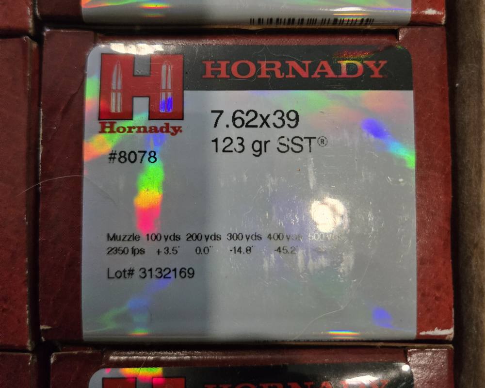 X500 Rounds Hornady 7.62X39 123 Grain SST Ammo No Reserve-img-1