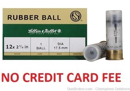 Sellier & Bellot Rubber Buckshot 12 ga 2-5/8 (1) Rubber Ball-img-0