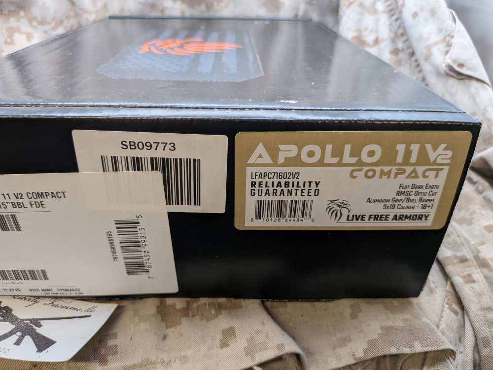 Live Free Armory Apollo 11 V2 Compact 2011 9MM New FDE Slide-img-2
