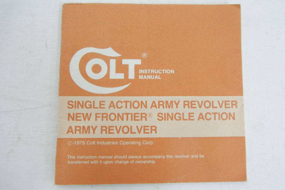 Colt Single Action Army Revolver and Frontier Operating Manual - 01/80-img-0